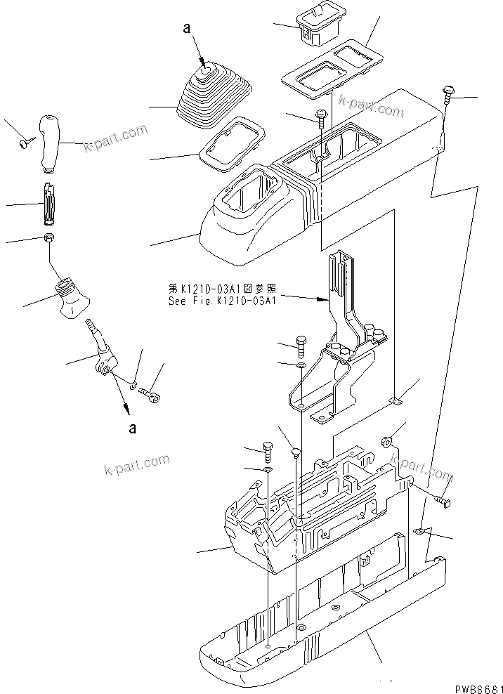 Komatsu parts book diagram for PC1100LC-6 S/N 10001-UP: LEFT STAND (LEVER AND COVER) (WRIST CONTROL)(#10001-10157)