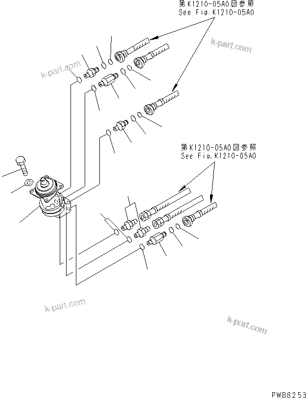 Komatsu parts book diagram for PC1100LC-6 S/N 10001-UP: LEFT STAND (PPC VALVE AND JOINT PARTS)(#10001-10157)