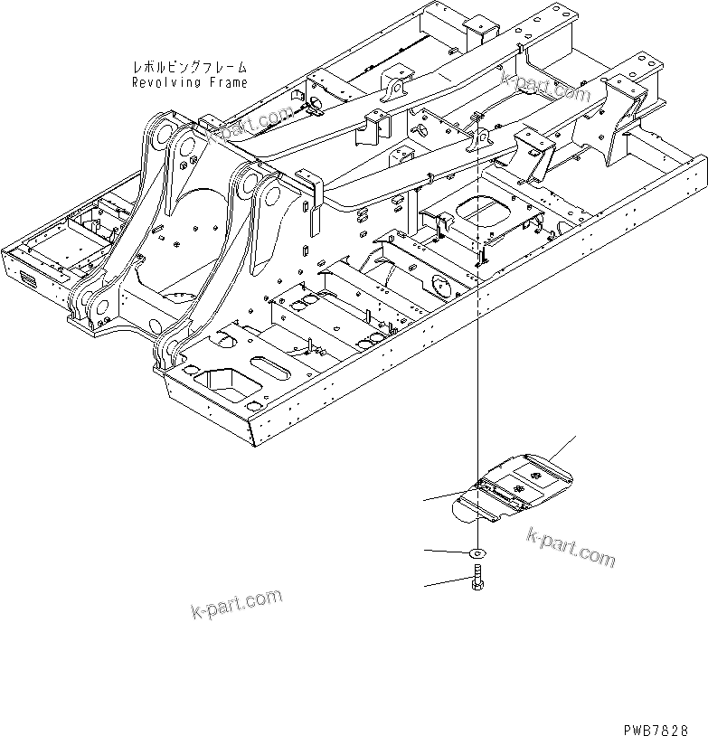 Komatsu parts book diagram for PC1100LC-6 S/N 10001-UP: UNDER COVER (REVOLVING FRAME) (CENTER)