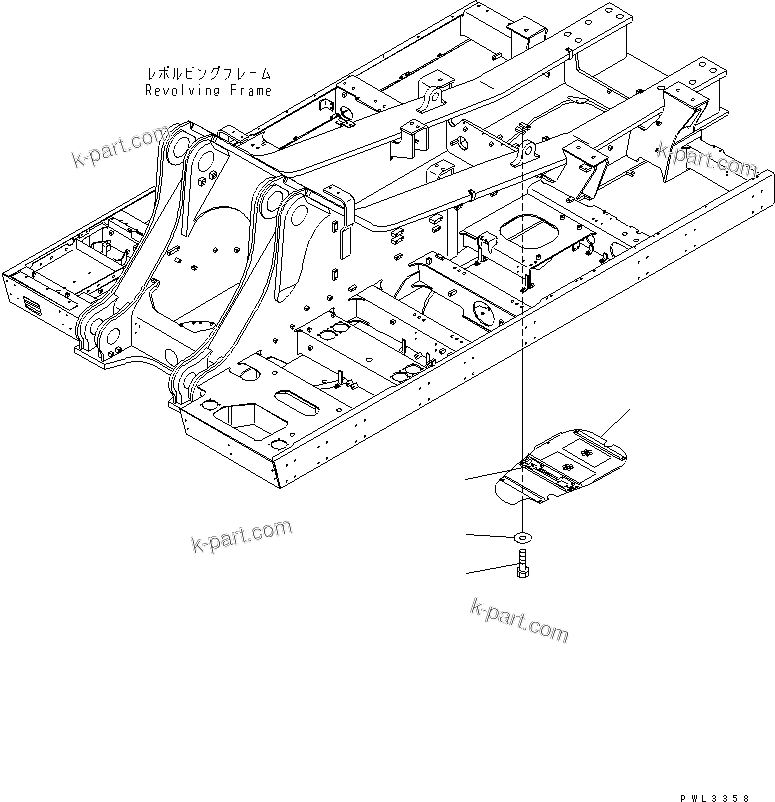 Komatsu parts book diagram for PC1100LC-6 S/N 10001-UP: UNDER COVER (REVOLVING FRAME) (CENTER) (COLD WEATHER A SPEC.)