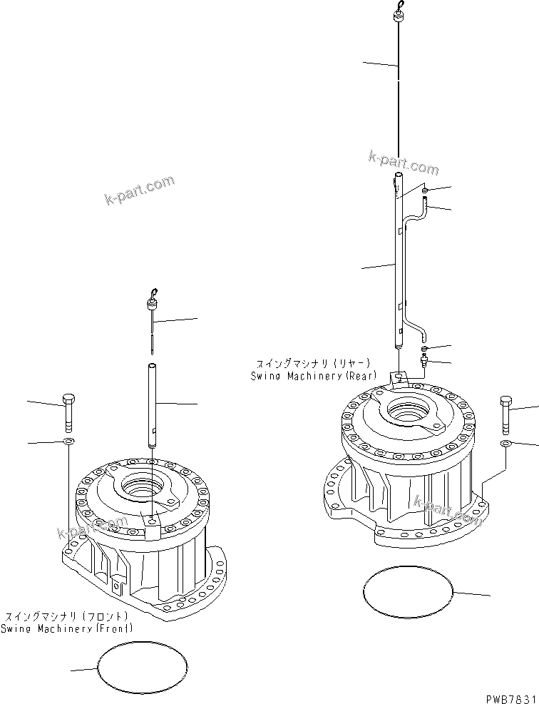 Komatsu parts book diagram for PC1100LC-6 S/N 10001-UP: SWING MACHINERY (GAUGE AND MOUNT PARTS)