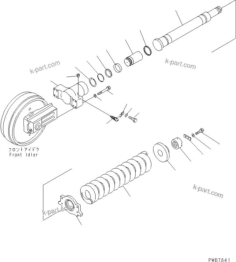 Komatsu parts book diagram for PC1100LC-6 S/N 10001-UP: TRACK FRAME (IDLER CUSHION) (L.H.)(#10160-)