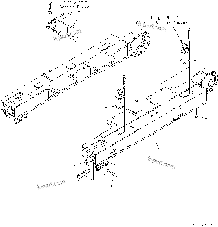 Komatsu parts book diagram for PC1100LC-6 S/N 10001-UP: TRACK FRAME (L.H.)(#10160-)