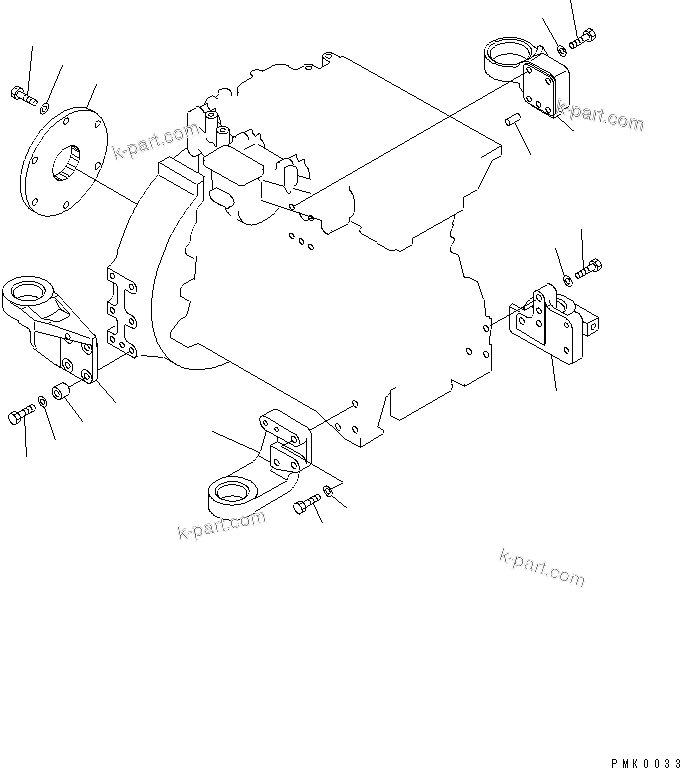 Komatsu parts book diagram for PC120-6H S/N 45001-UP: ENGINE RELATED PARTS(#57499-63022)