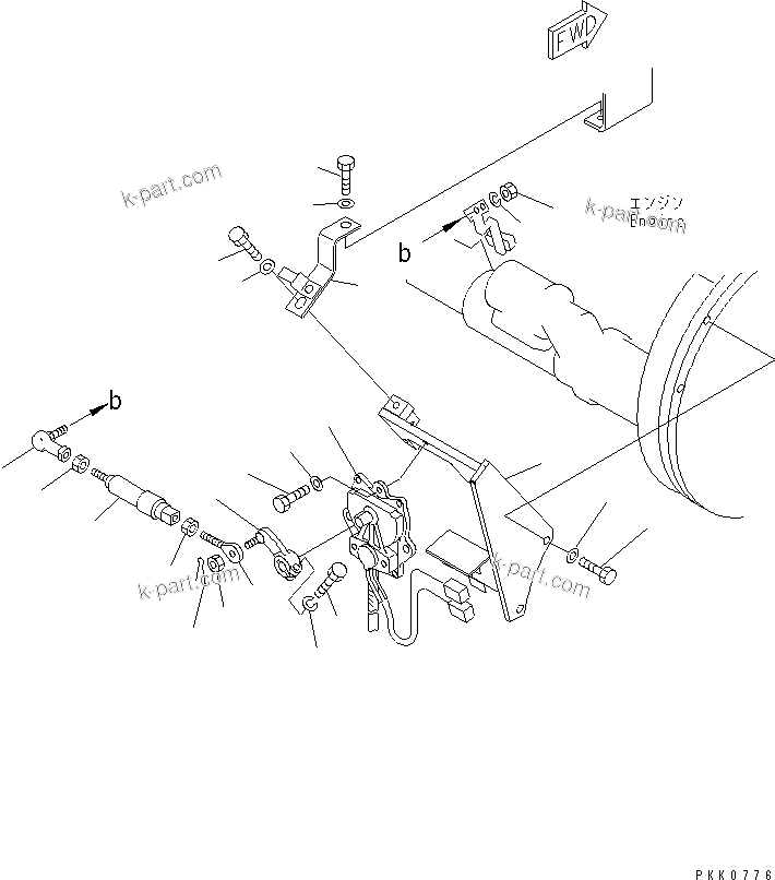Komatsu parts book diagram for PC120-6H S/N 45001-UP: FUEL CONTROL(#53011-57498)