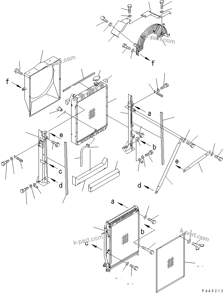 Komatsu parts book diagram for PC120-6H S/N 45001-UP: COOLING (RADIATOR AND OIL COOLER)(#52401-56999)