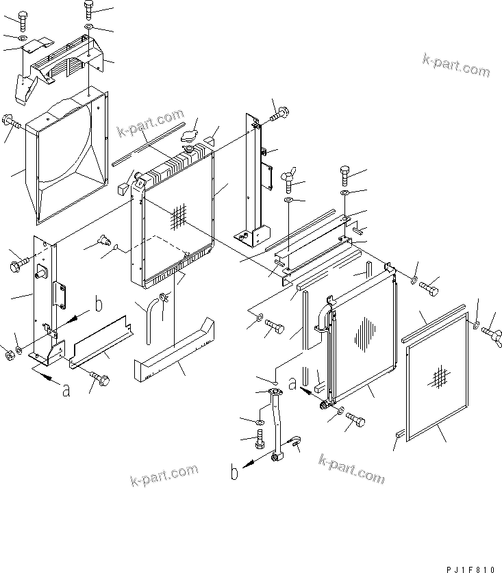 Komatsu parts book diagram for PC120-6H S/N 45001-UP: COOLING (RADIATOR AND OIL COOLER)(#66115-)