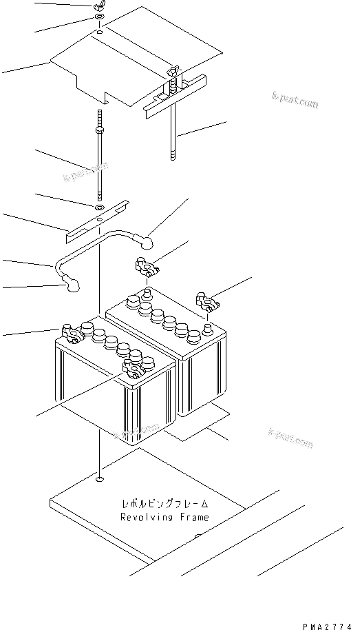 Komatsu parts book diagram for PC120-6H S/N 45001-UP: BATTERY(#45001-56999)