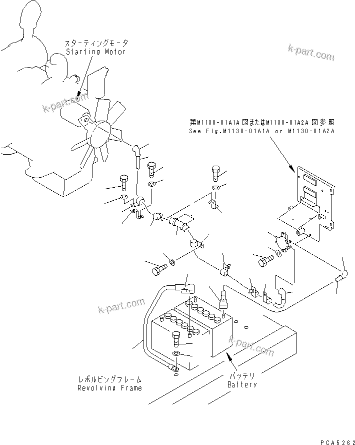 Komatsu parts book diagram for PC120-6H S/N 45001-UP: WIRING (STARTING HARNESS)(#47571-53010)