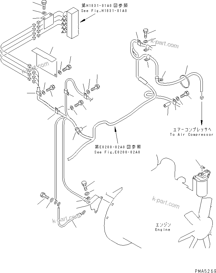 Komatsu parts book diagram for PC120-6H S/N 45001-UP: WIRING (COVER)(#45001-53010)