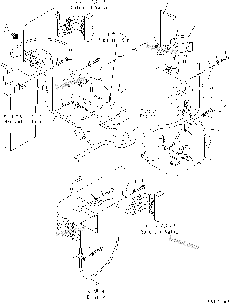 Komatsu parts book diagram for PC120-6H S/N 45001-UP: WIRING (COVER)(#53011-64839)