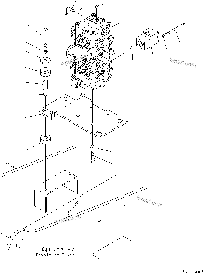 Komatsu parts book diagram for PC120-6H S/N 45001-UP: MAIN VALVE (VALVE ? BRACKET ? MOUNT AND SENSOR)(#57000-60967)
