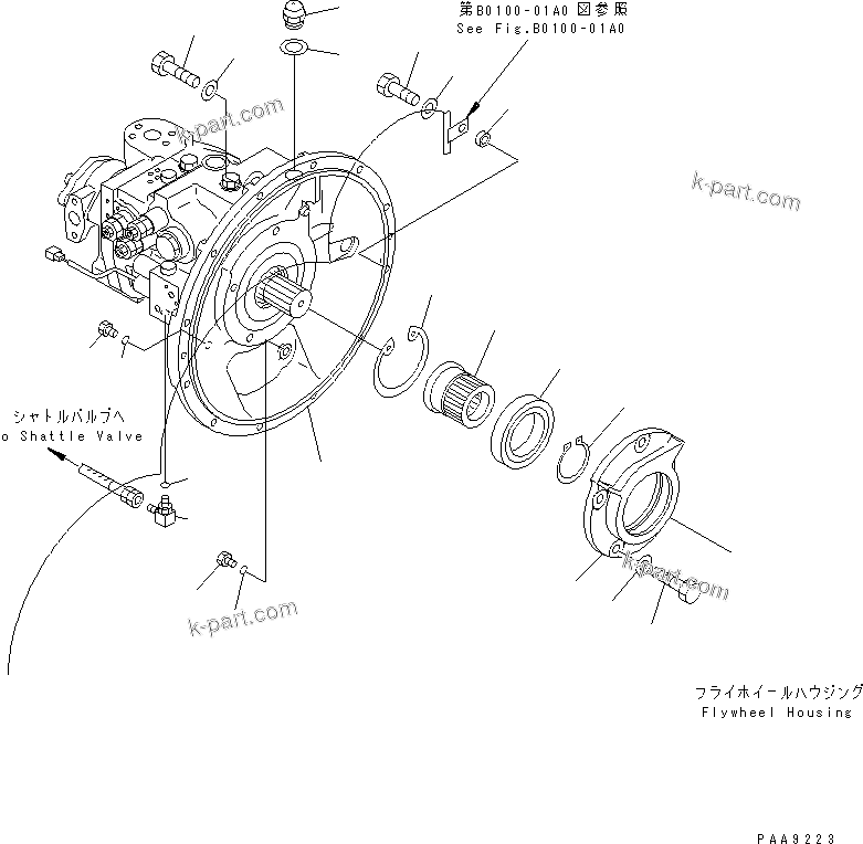 Komatsu parts book diagram for PC120-6H S/N 45001-UP: MAIN PUMP (PUMP ? FILLER ? COUPLING AND MOUNT)(#52401-56999)