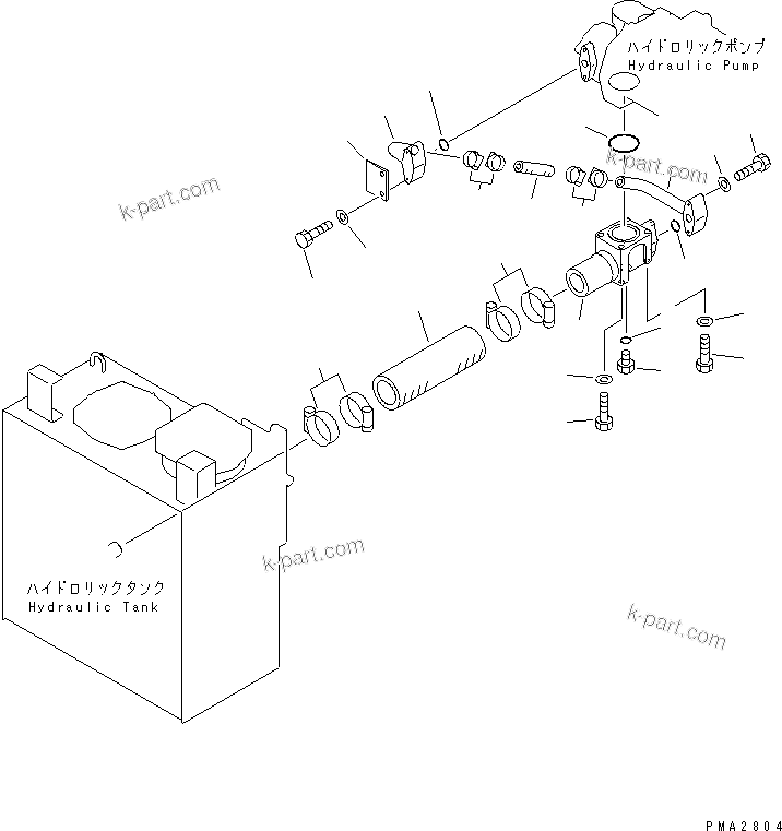 Komatsu parts book diagram for PC120-6H S/N 45001-UP: PUMP SUCTION(#45001-53010)