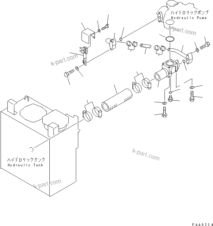 Komatsu parts book diagram for PC120-6H S/N 45001-UP: PUMP SUCTION(#57499-58143)