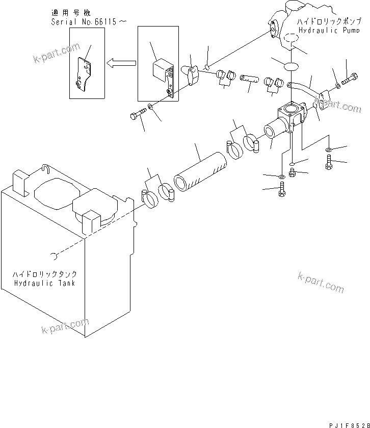 Komatsu parts book diagram for PC120-6H S/N 45001-UP: PUMP SUCTION(#58144-)