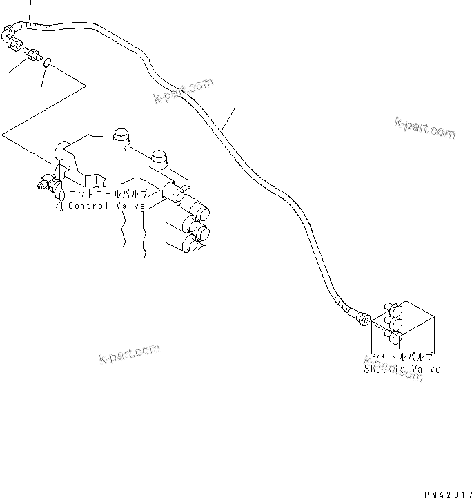 Komatsu parts book diagram for PC120-6H S/N 45001-UP: VALVE PIPING (NON ARM LOCK VALVE)(#45001-56999)