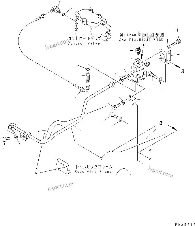 Komatsu parts book diagram for PC120-6H S/N 45001-UP: BOOM NON LOCK VALVE(#50201-56999)