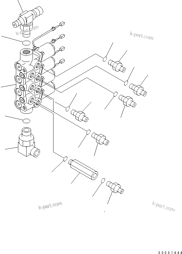 Komatsu parts book diagram for PC120-6H S/N 45001-UP: SOLENOID VALVE LINE (SOLENOID VALVE)(#66115-)