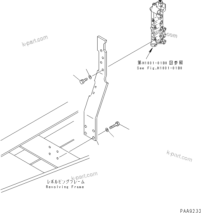 Komatsu parts book diagram for PC120-6H S/N 45001-UP: SOLENOID VALVE LINE (SOLENOID VALVE BRACKET)(#57000-66114)