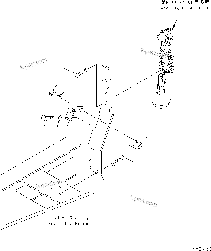 Komatsu parts book diagram for PC120-6H S/N 45001-UP: SOLENOID VALVE LINE (SOLENOID VALVE BRACKET) (ATTACHMENT)(#57000-66114)