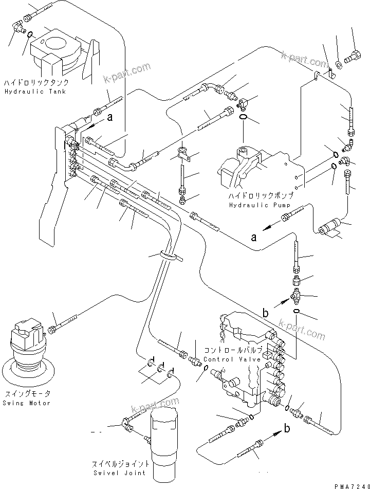 Komatsu parts book diagram for PC120-6H S/N 45001-UP: SOLENOID VALVE LINE (SOLENOID VALVE PIPING)(#50201-53010)