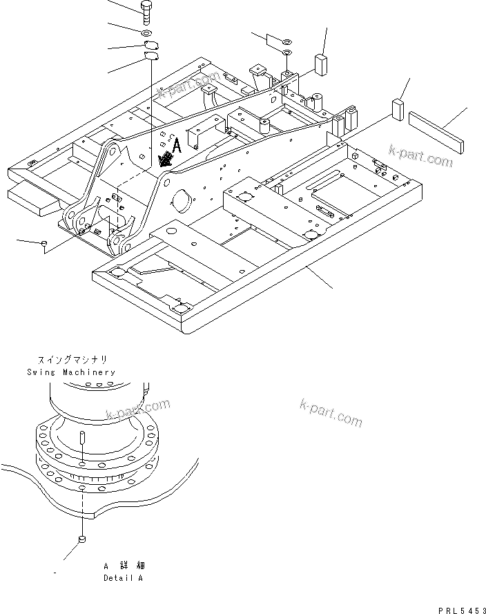 Komatsu parts book diagram for PC120-6H S/N 45001-UP: REVOLVING FRAME (FOR AUTO GREASING)(#64753-)