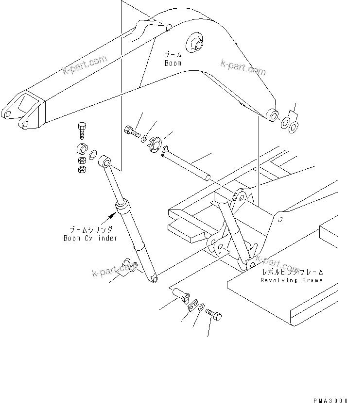 Komatsu parts book diagram for PC120-6H S/N 45001-UP: BOOM FOOT PIN(#45001-64839)