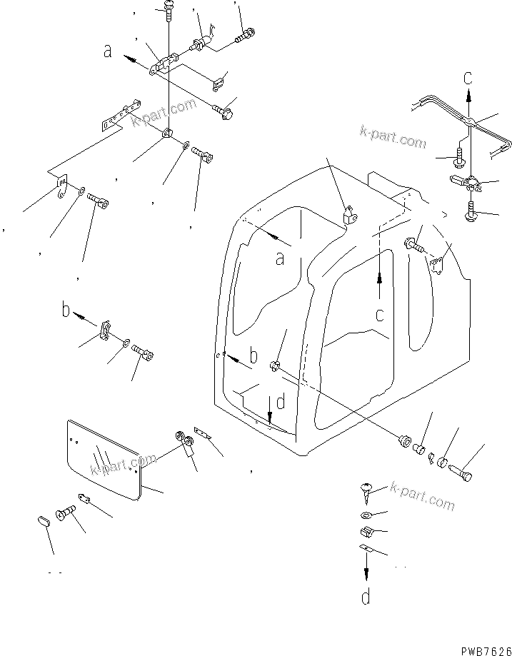Komatsu parts book diagram for PC120-6H S/N 45001-UP: OPERATOR'S CAB (WITH AUTO PULL UP) (AUTO PULL UP PARTS)(#59361-)
