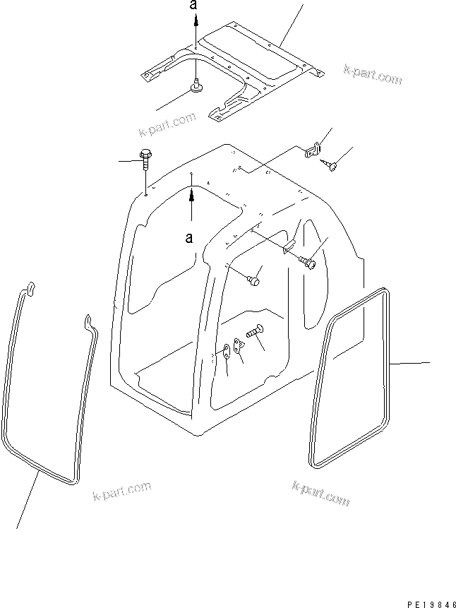 Komatsu parts book diagram for PC120-6H S/N 45001-UP: OPERATOR'S CAB (INSIDE COVER)(#45001-53165)