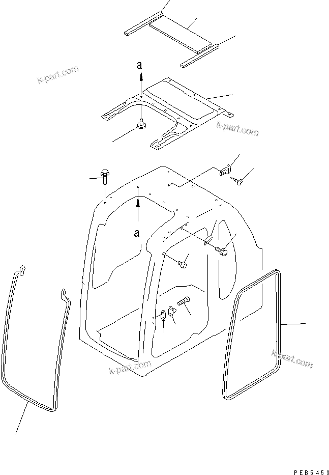 Komatsu parts book diagram for PC120-6H S/N 45001-UP: OPERATOR'S CAB (INSIDE COVER)(#53166-59432)