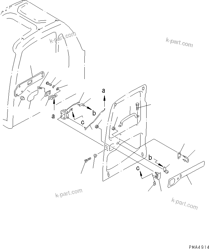 Komatsu parts book diagram for PC120-6H S/N 45001-UP: OPERATOR'S CAB (DOOR LOCK)(#45001-50200)