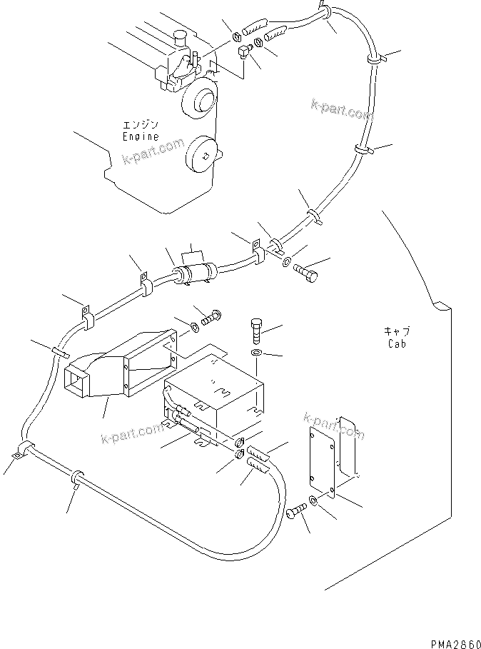 Komatsu parts book diagram for PC120-6H S/N 45001-UP: CAR HEATER (3300)(#45001-53010)