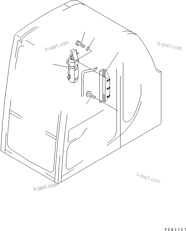 Komatsu parts book diagram for PC120-6H S/N 45001-UP: FIRE EXTINGUISHER (ENGLISH)(#59361-)