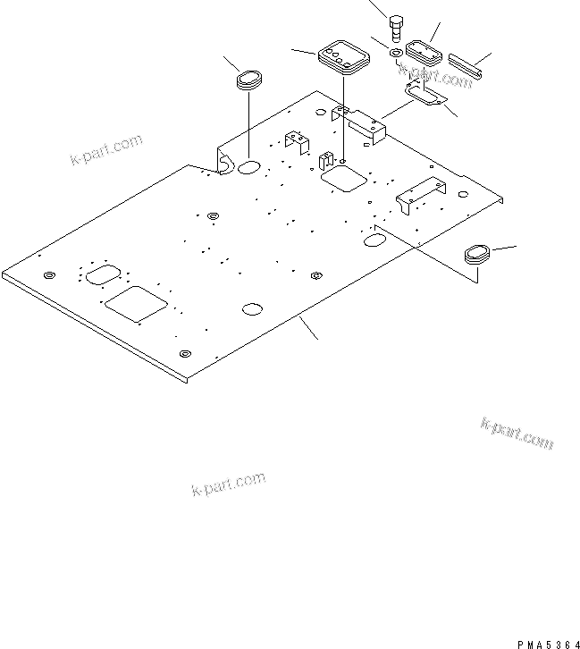 Komatsu parts book diagram for PC120-6H S/N 45001-UP: FLOOR (FLOOR FRAME) (RADIO CONTROL SPEC.)(#53272-56999)
