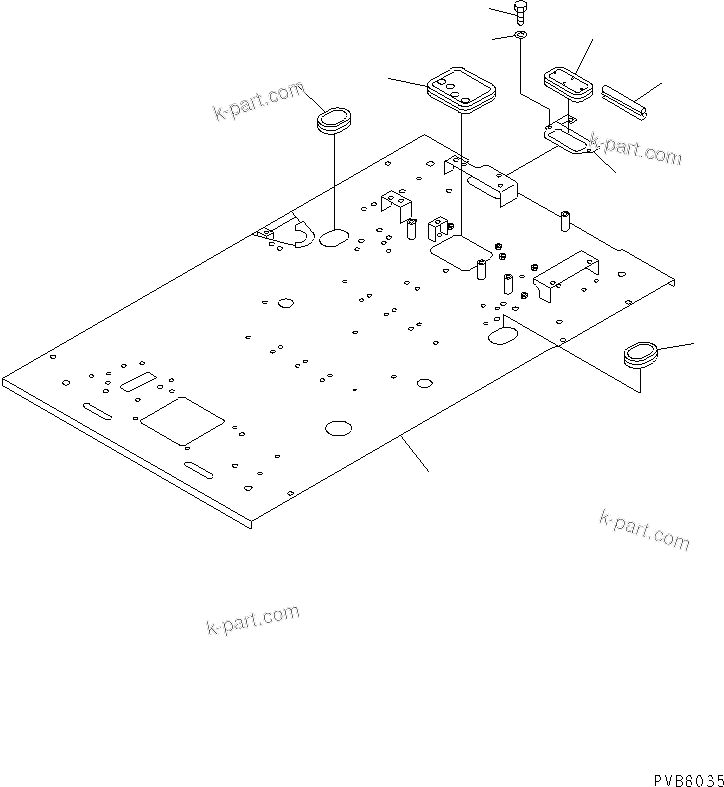 Komatsu parts book diagram for PC120-6H S/N 45001-UP: FLOOR (FLOOR FRAME) (RADIO CONTROL SPEC.)(#57000-60967)