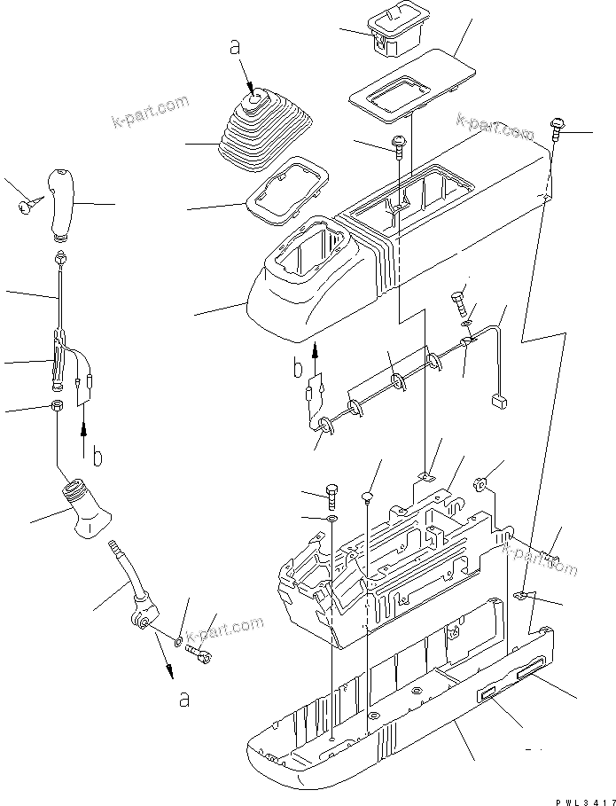 Komatsu parts book diagram for PC120-6H S/N 45001-UP: FLOOR FRAME (LEFT STAND) (LEVER AND COVER) (HYDRAULIC TYPE)(#60968-)