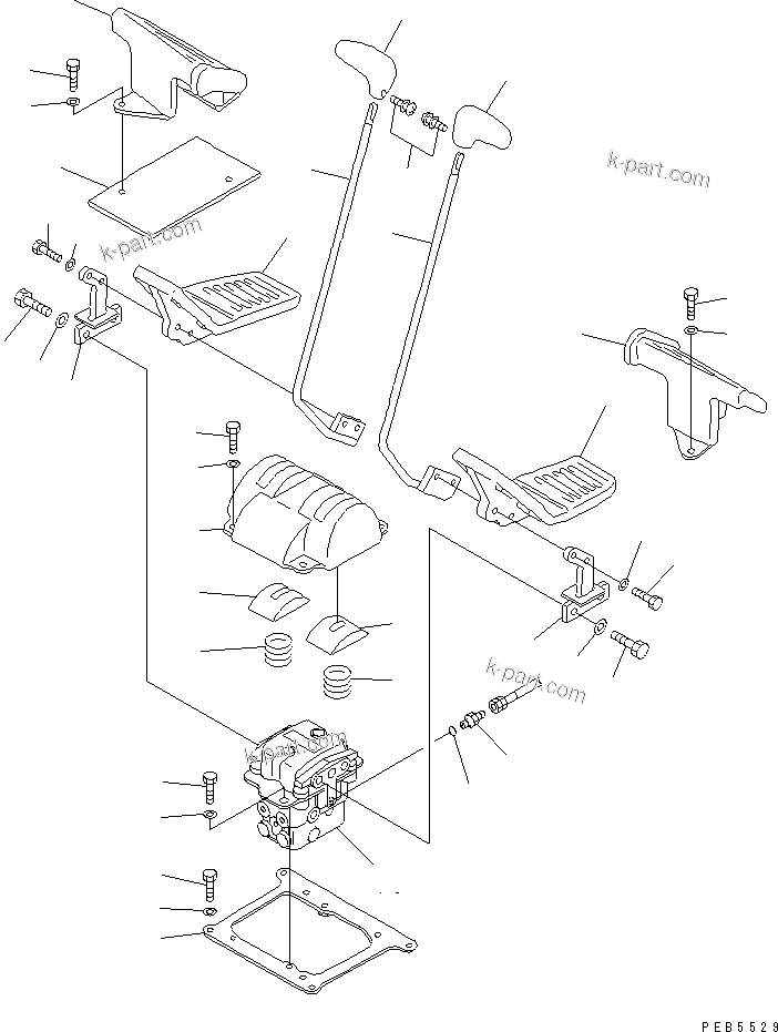 Komatsu parts book diagram for PC120-6H S/N 45001-UP: FLOOR FRAME (TRAVEL LEVER)(#57000-57388)