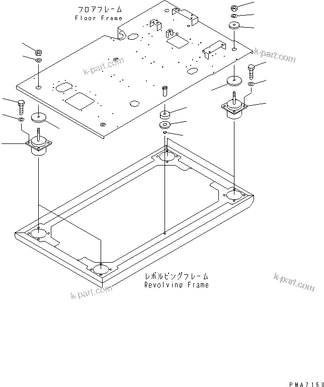 Komatsu parts book diagram for PC120-6H S/N 45001-UP: FLOOR MOUNT(#50201-56999)