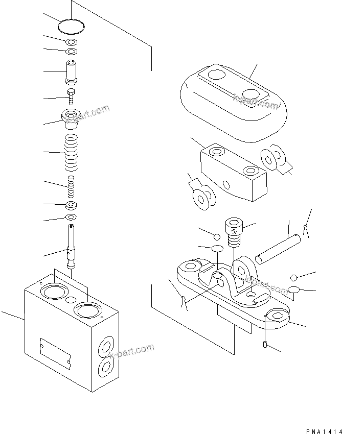 Komatsu parts book diagram for PC120-6H S/N 45001-UP: FLOOR (P.P.C. VALVE) (FOR ATTACHMENT)(#45001-47570)