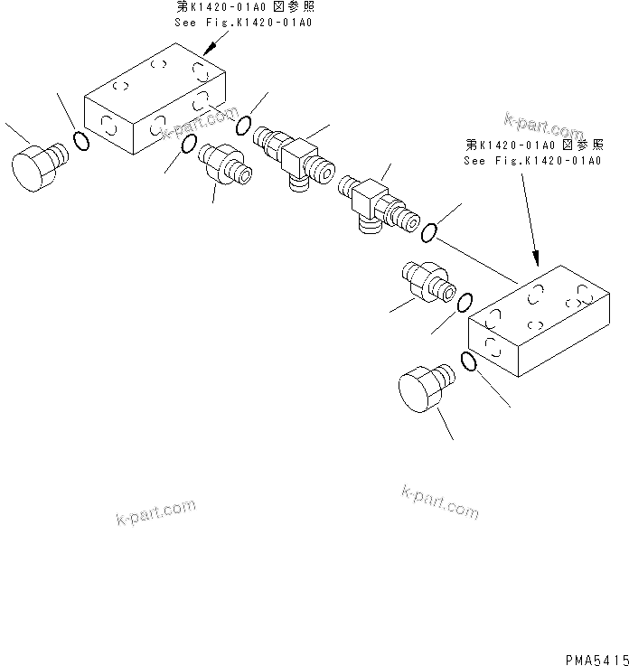 Komatsu parts book diagram for PC120-6H S/N 45001-UP: FLOOR (P.P.C. TRAVEL BLOCK PILOT) (1-ACTUATER ATTACHMENT) (ELECTRICAL)(#45001-56999)
