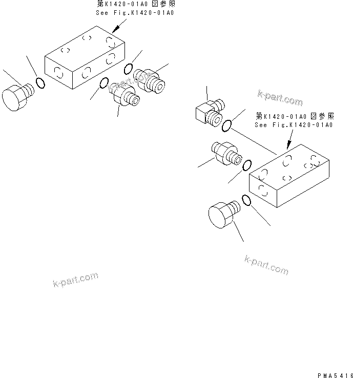 Komatsu parts book diagram for PC120-6H S/N 45001-UP: FLOOR (P.P.C. TRAVEL BLOCK PILOT) (ELECTRICAL)(#45001-56999)