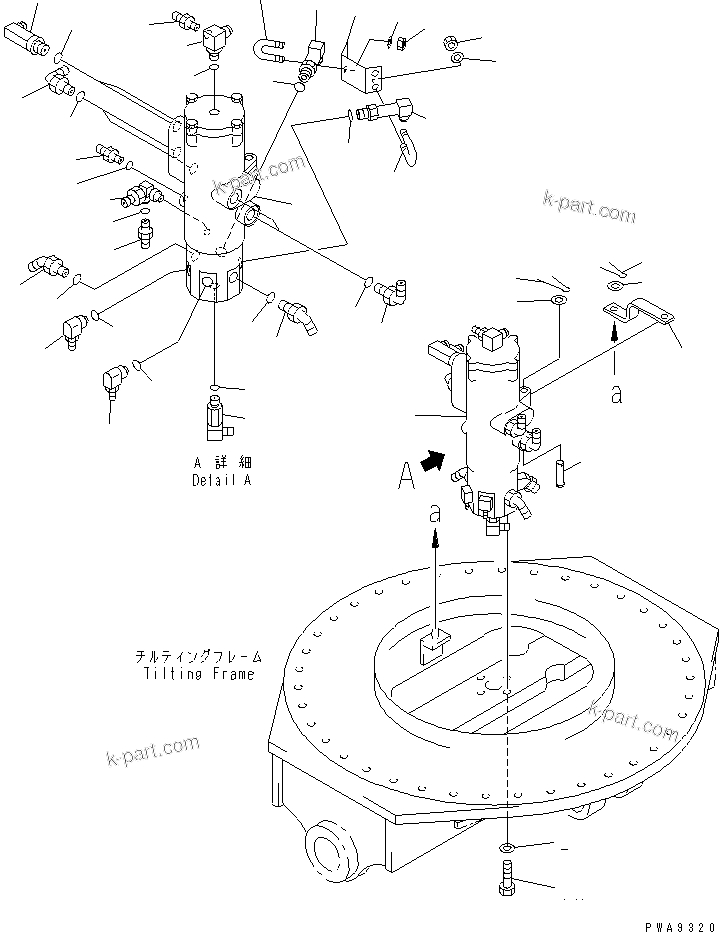 Komatsu parts book diagram for PC120-6H S/N 45001-UP: SWIVEL JOINT (RELATED PARTS) (FOR TILTING SPEC.)(#45001-64839)
