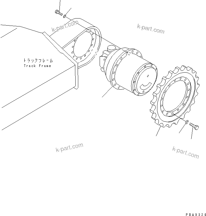 Komatsu parts book diagram for PC120-6H S/N 45001-UP: FINAL DRIVE (SPROCKET AND RELATED PART)(#52401-56999)