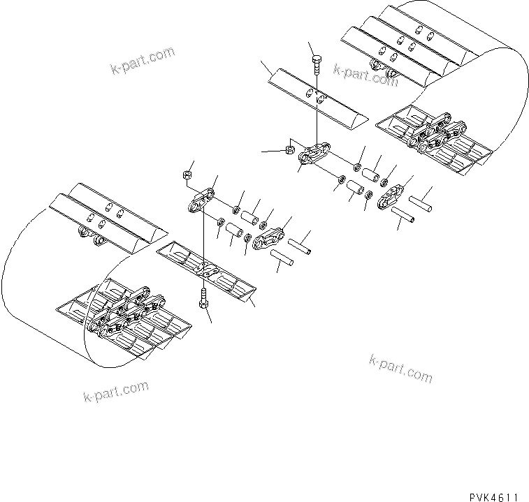 Komatsu parts book diagram for PC120-6H S/N 45001-UP: TRACK SHOE (SWAMP TYPE) (750MM WIDE)