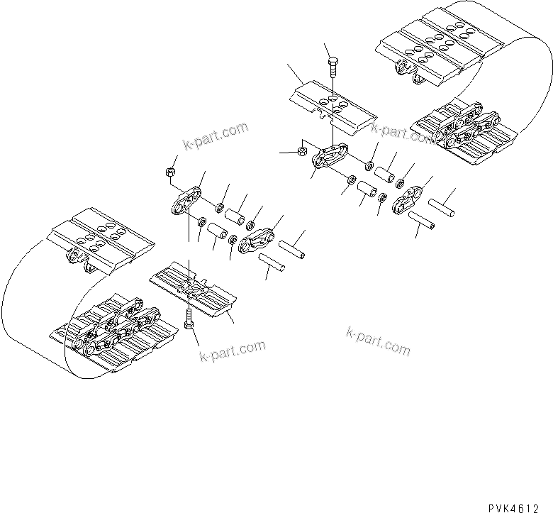 Komatsu parts book diagram for PC120-6H S/N 45001-UP: TRACK SHOE (FLAT TYPE) (480MM WIDE)