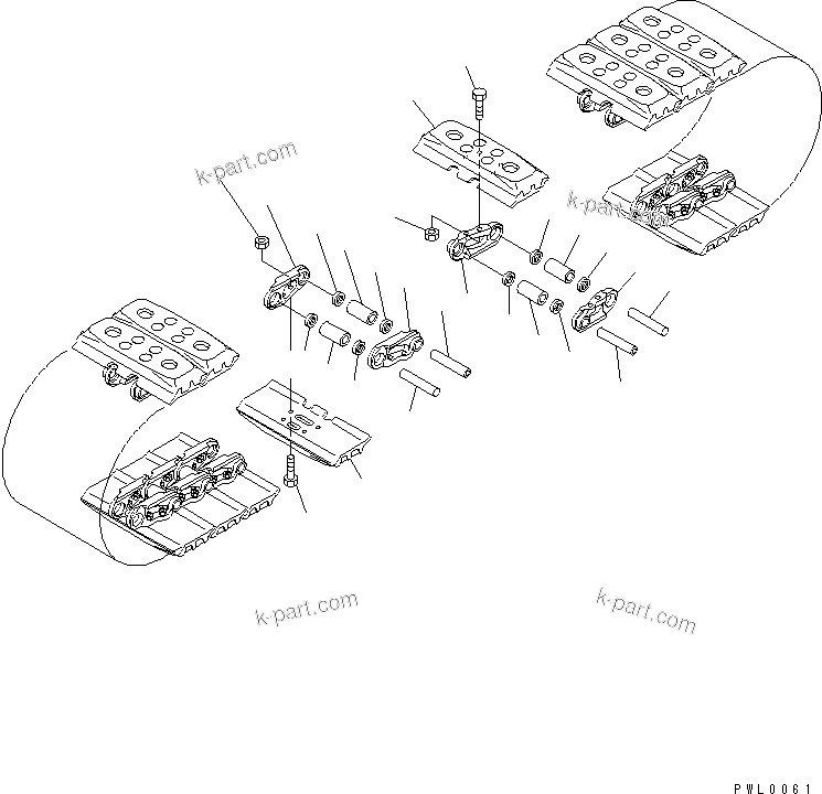 Komatsu parts book diagram for PC120-6H S/N 45001-UP: TRACK SHOE (RUBBER PAD TYPE) (500MM WIDE)