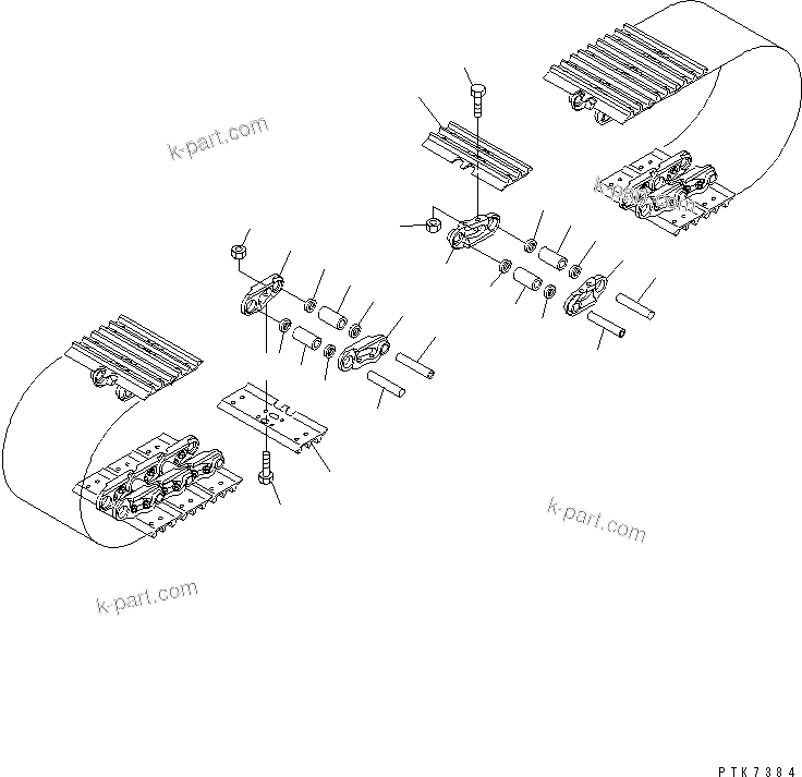 Komatsu parts book diagram for PC120-6H S/N 45001-UP: TRACK SHOE (TRIPLE GROUSER) (500MM WIDE) (HOLES TO EQUIP WITH CITY PAD)(#51750-)