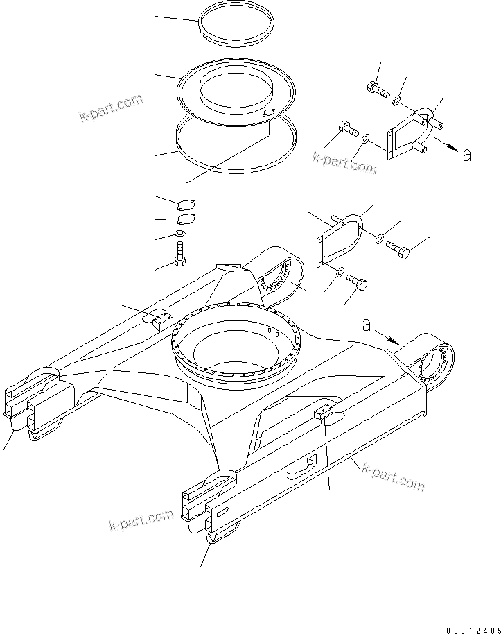 Komatsu parts book diagram for PC120-6H S/N 45001-UP: TRACK FRAME(#45001-49820)