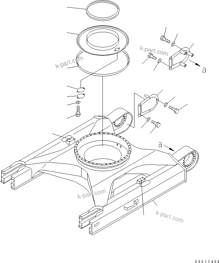 Komatsu parts book diagram for PC120-6H S/N 45001-UP: TRACK FRAME (RUBBER SHOE)(#45001-52400)